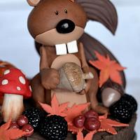 autumnal squirrel  cake