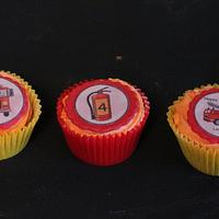 Fire themed cupcakes
