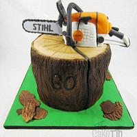 Chainsaw and tree butt