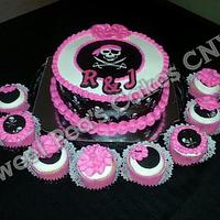 Pirate Themed Bachelorette Cake & Cupcakes