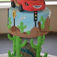 Lightning Mcqueen Christening cake