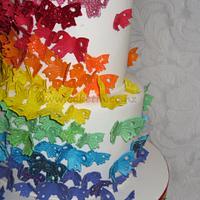 Butterfly Rainbow Birthday cake