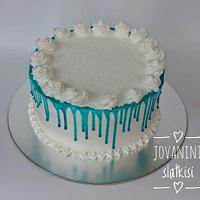 Blue drip cake