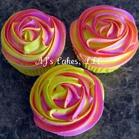 Pink Rosette Cupcakes