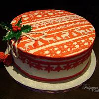 Knitted Christmas cake