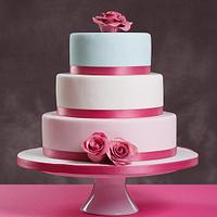 Pastel Rose Wedding Cake