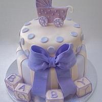 Lavender and Cream Baby Shower Cake