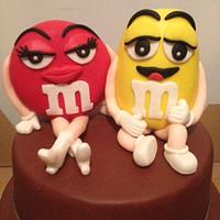 M&M characters cake
