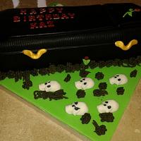 Large coffin Birthday cake