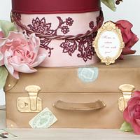 Vintage suitcase cake