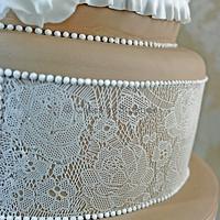 Lace and Ruffles Wedding Cake