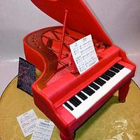 Red Piano #TributetoDavidBowie #Cakeart #SugarPrunk #Collaboration
