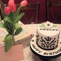 Black & White Birthday Cake 