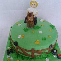 Horse & rider cake
