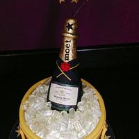 Champagne bottle cake 