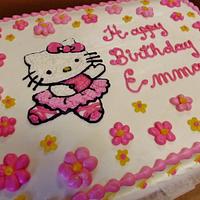 Hello Kitty buttercream sheet cake