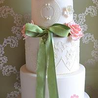 Claire Pettibone-inspired wedding cake