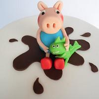 Peppa pig christening cake