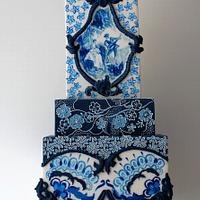 Blue & White Cake