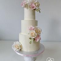 Cream wedding cake 