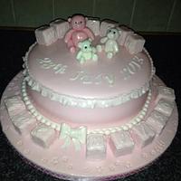 Christening cake for little girl