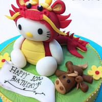 Hello Kitty year of the Dragon cake