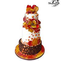 Cake with a flower of candied fruit