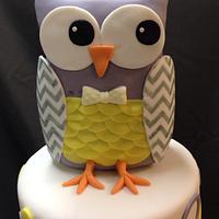Chevron Owl Cake
