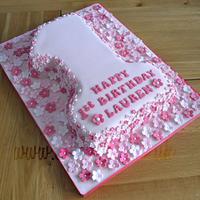 Number One Blossom Covered Birthday Cake