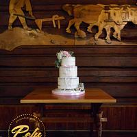 Wedding seminaked cake