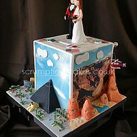 Scenes of Vegas Wedding Cake