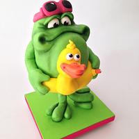 "Froggy waiting for summer" cake