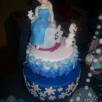 Frozen blue ice cake