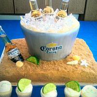 Corona in Ice Bucket Cake