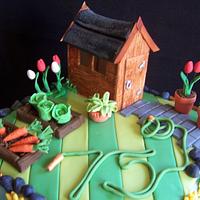 Detailed gardening cake