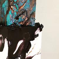 Torta cake Texturas para el 2019 Cardenillo, oxido de bronce y marmol con carbones