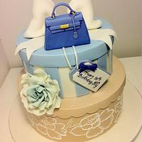 Hat box cake with Kelly bag