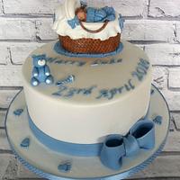 Baby Boys Christening Cake
