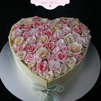 Rosey Wedding Cake