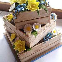Spring Flowers Wedding Cake
