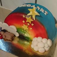 Rainbow baby cake