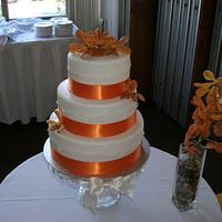 3 Tiered Orange Wedding Cake