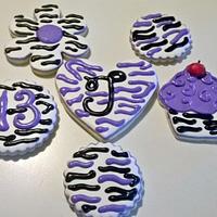 Zebra striped birthday cookies