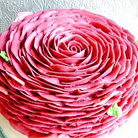 Buttercream piped rose petal cake