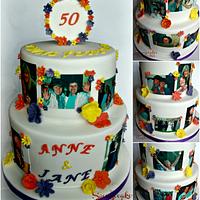 Twins Forever 50th Birthday Cake