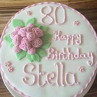 Pretty 80th birthday cake