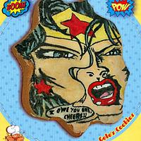 Wonder woman comic cookie