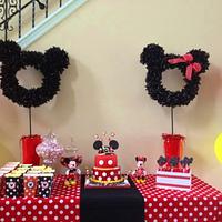 Mickey & Minnie Mouse Themed Cake for twins