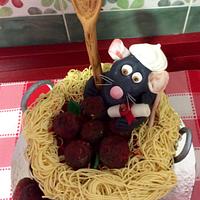 Ratatouille- Spaghetti Meatball Cake 