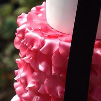 Striking ruffles wedding cake